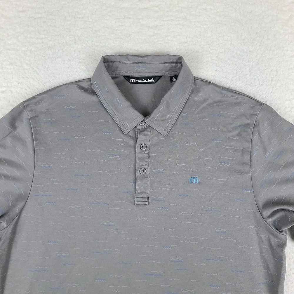 Travis Mathew Polo Shirt Mens Large Dark Gray Performance Golf Pima Cotton